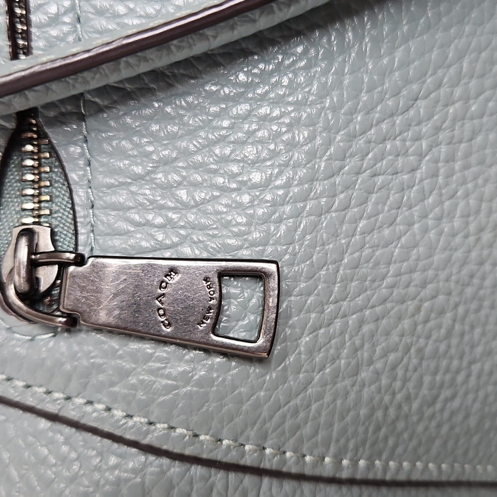 Coach Prairie Satchel Cloud Blue Crossbody Pebble Leather Bag 79997 - Picture 3 of 9